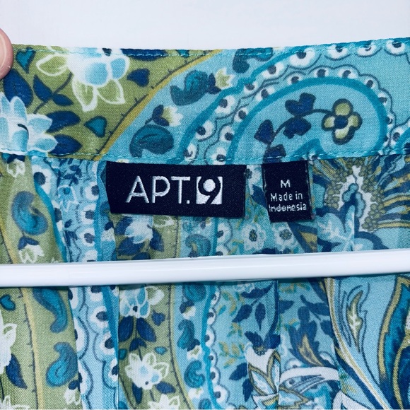 Apt. 9 Teal and Olive Patterned Skirt Sz Medium - Picture 2 of 7